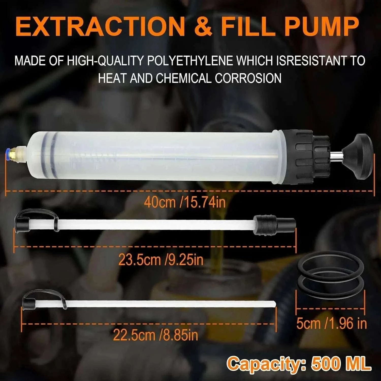 Manual Fluid Extractor Pump with Hose for Oil, Fuel & Liquid Transfer-500CC
