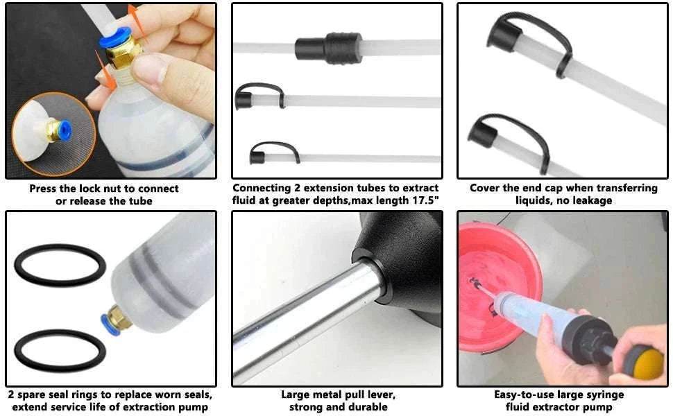Manual Fluid Extractor Pump with Hose for Oil, Fuel & Liquid Transfer-500CC
