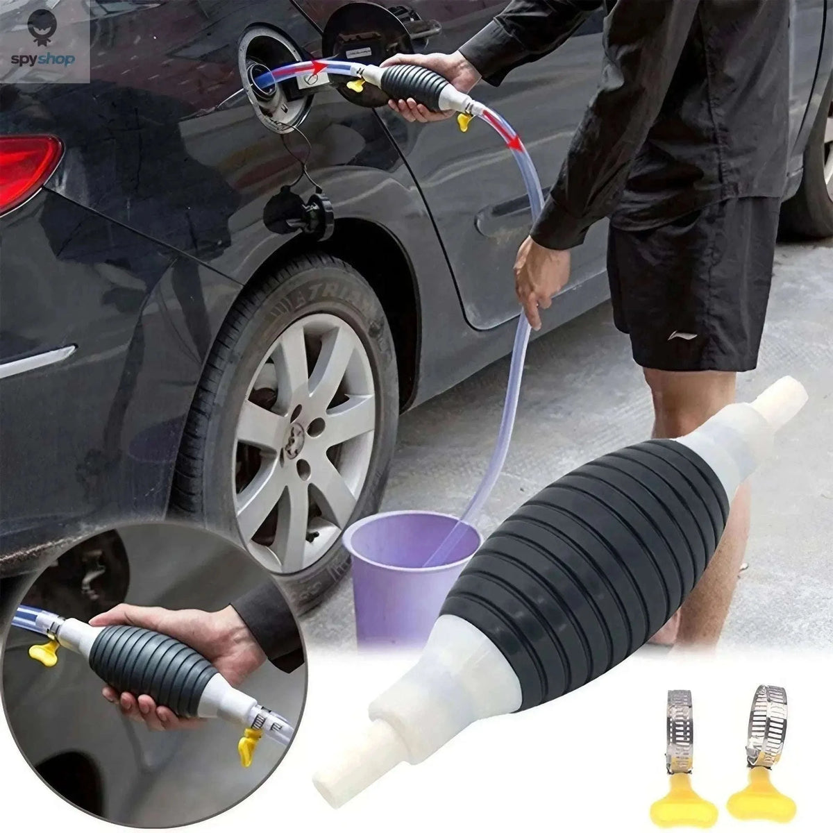 Manual Fuel Pump High Flow Siphon Transfer Tool-Default Title