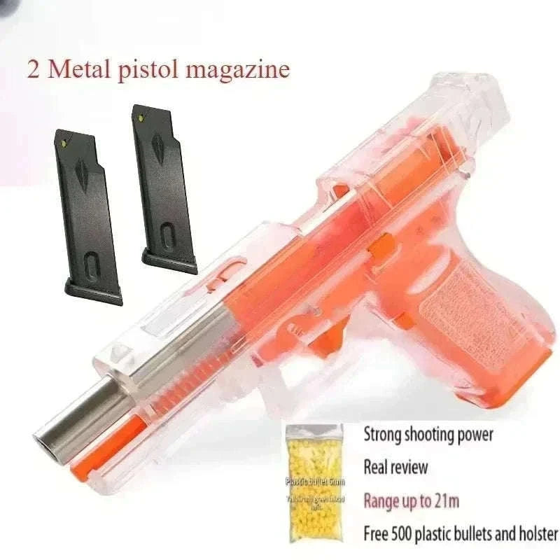 Manual G17 Soft Bullet Toy Gun with Laser for Outdoor Play-bullet 100pcs / China Mainland