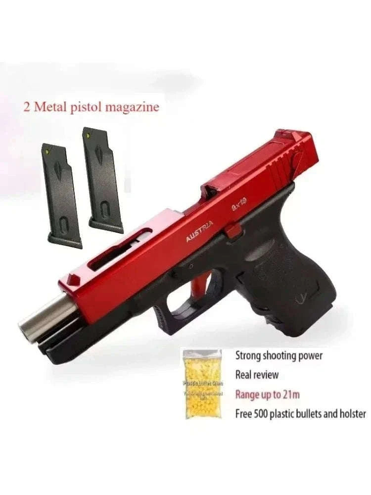 Manual G17 Soft Bullet Toy Gun with Laser for Outdoor Play-bullet 100pcs / China Mainland