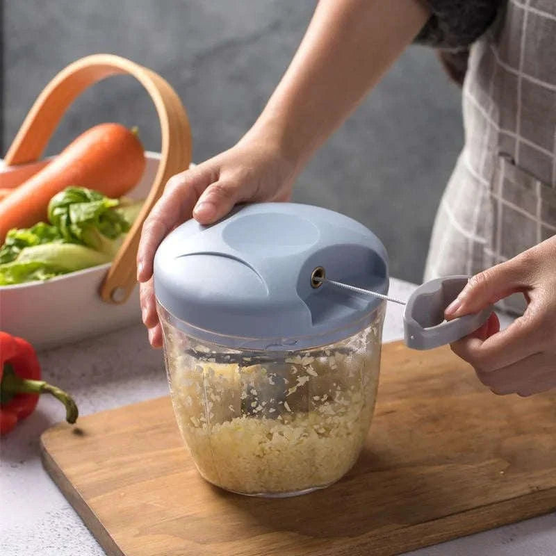 Manual Garlic Chopper & Meat Mincer 500/900ml Kitchen Cutter-United States / 900ml-Blue