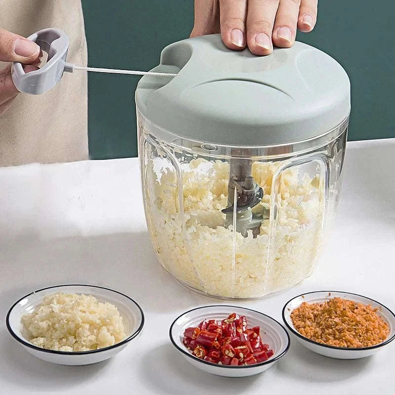 Manual Garlic Chopper & Meat Mincer 500/900ml Kitchen Cutter-United States / 900ml-Blue