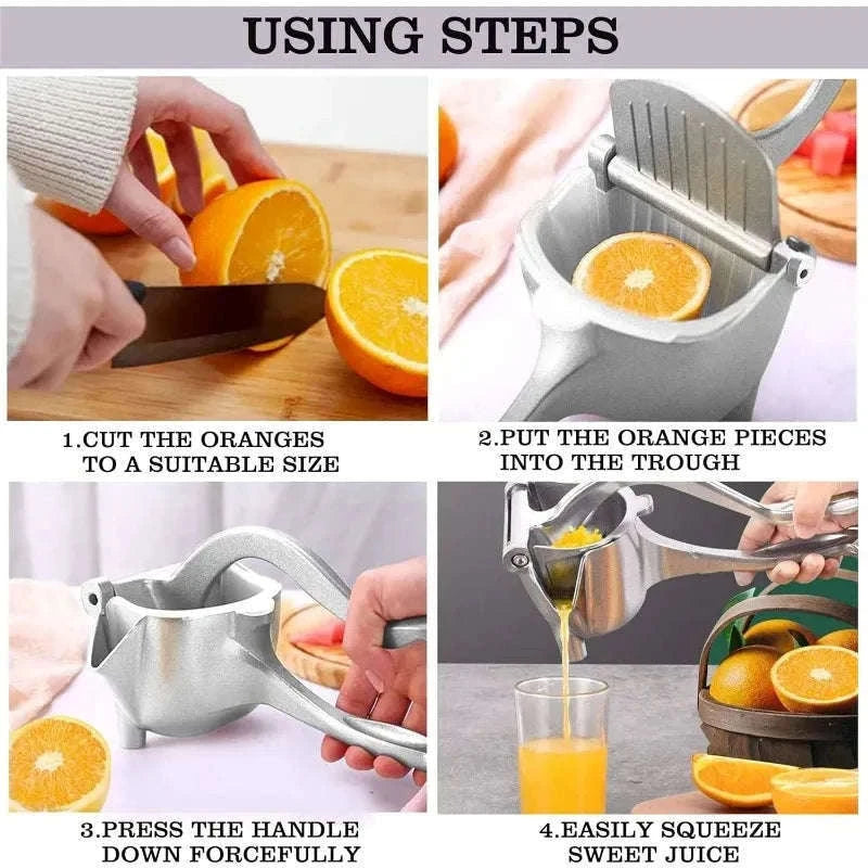 Manual Heavy-Duty Citrus Juicer for Fresh Juice at Home-Silver