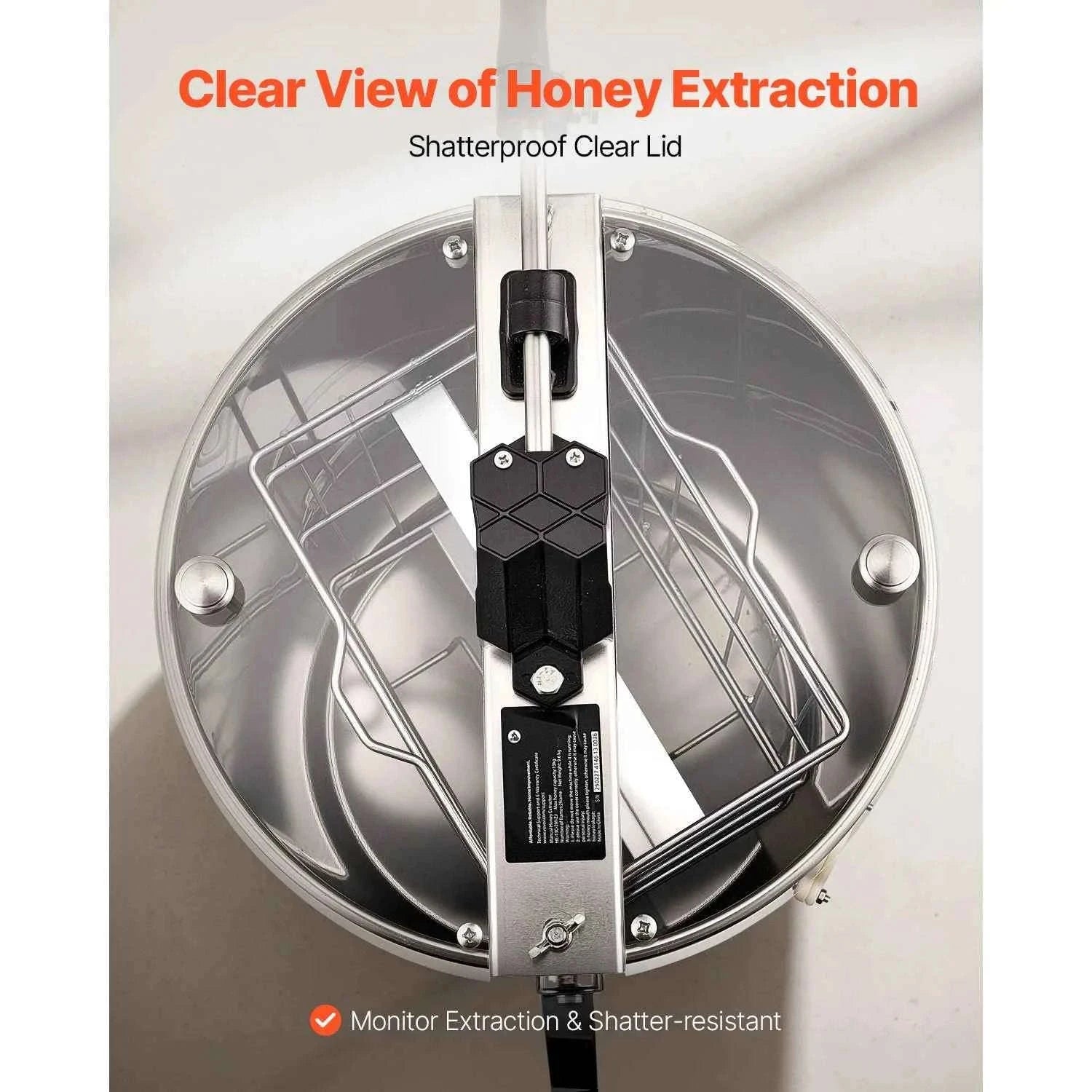 Manual Honey Extractor with Transparent Lid and Adjustable Stand-6 frames / Poland