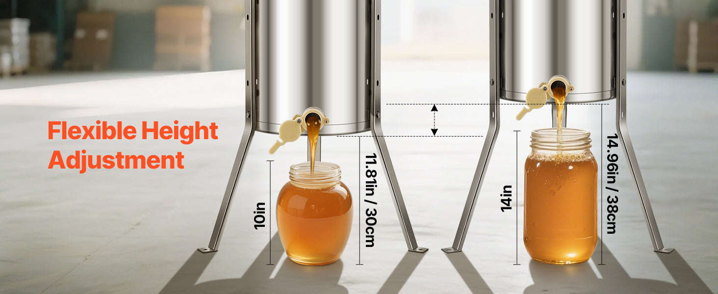 Manual Honey Extractor with Transparent Lid and Adjustable Stand-6 frames / Poland