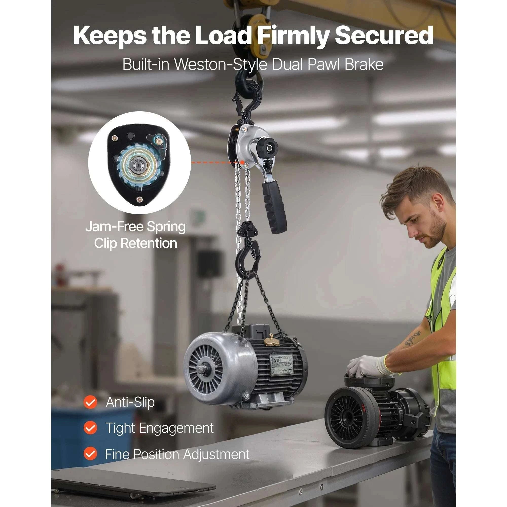 Manual Lever Chain Hoist 0.25–0.5 Ton with Dual Pawl Brake-0.25T 10ft / United States
