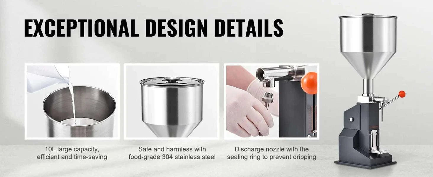 Manual Liquid Filling Machine 5-100ml Adjustable Bottle Filler-
