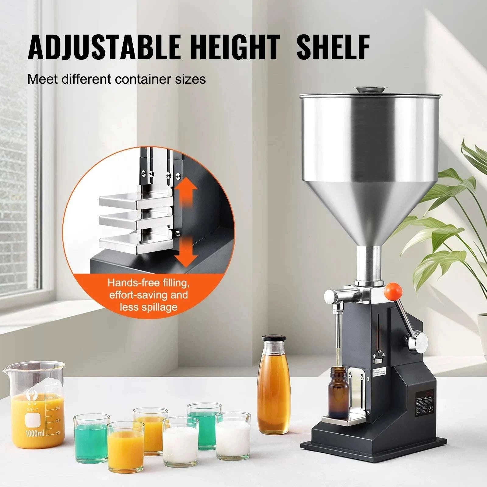 Manual Liquid Filling Machine 5-100ml Adjustable Bottle Filler-