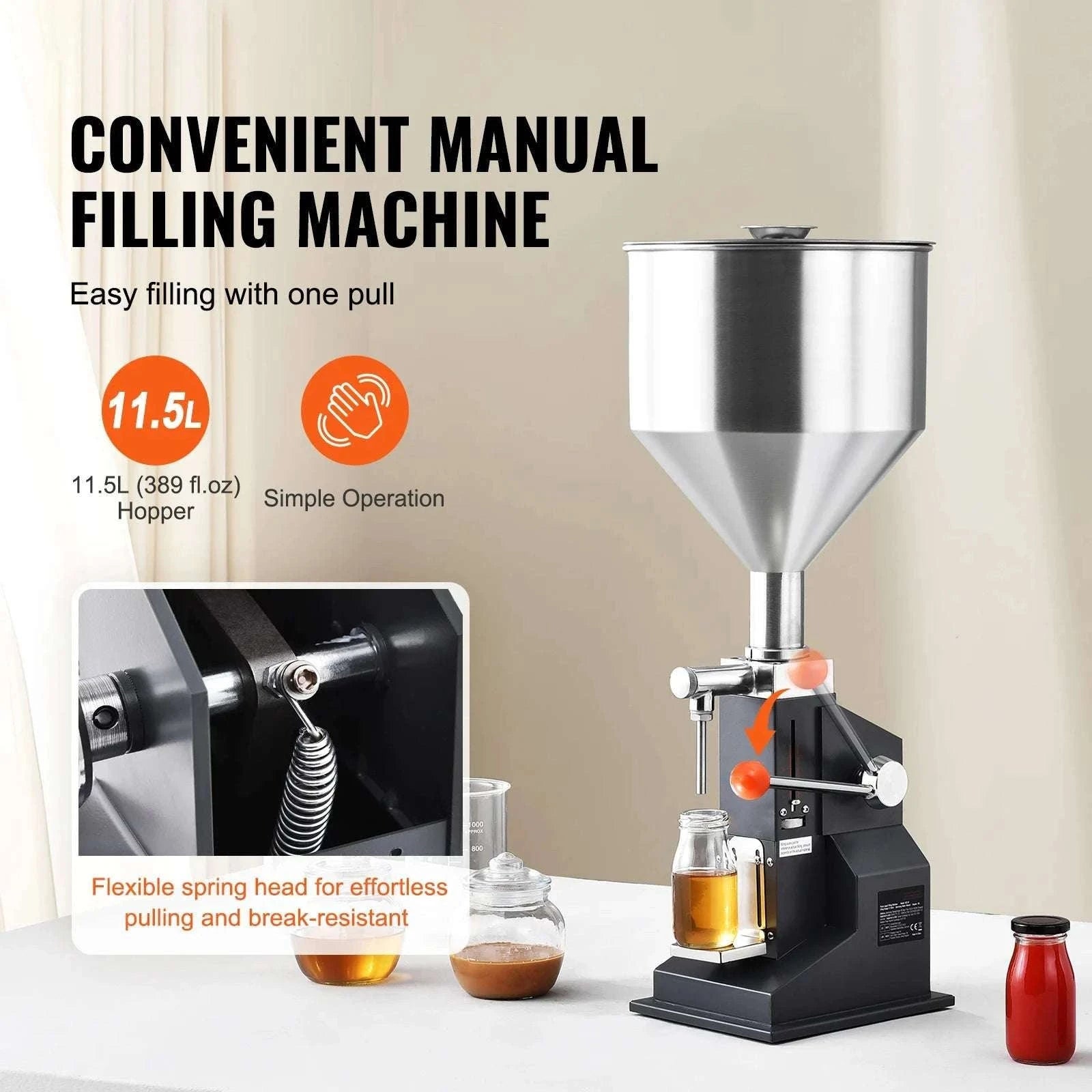 Manual Liquid Filling Machine 5-100ml Adjustable Bottle Filler-