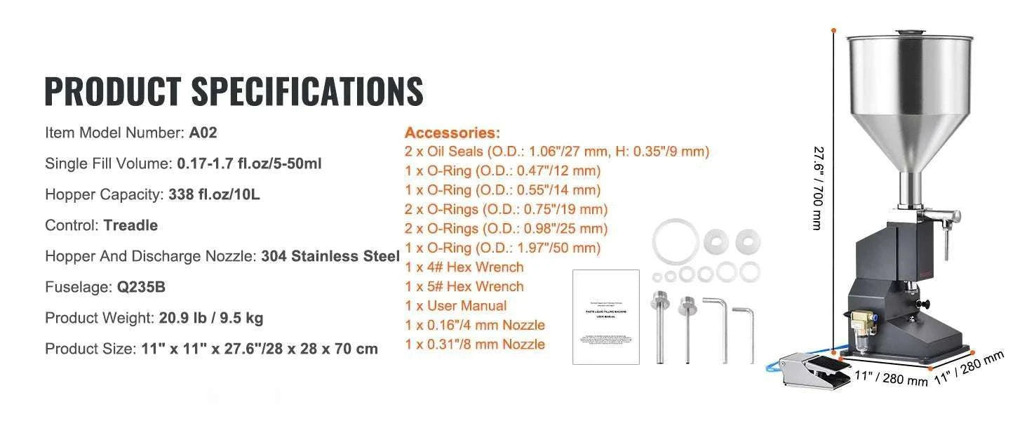 Manual Liquid Filling Machine 5–50ml Precision Bottle Filler-Manual 5-100ml / GERMANY