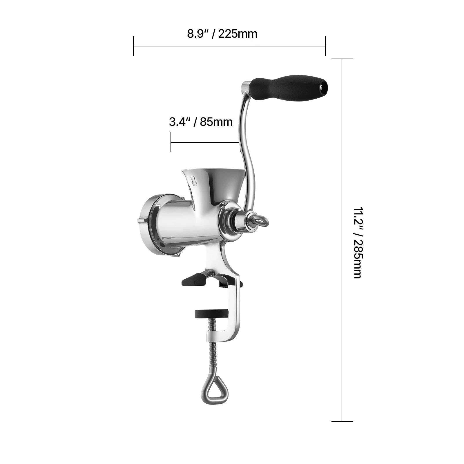 Manual Meat Grinder with Steel Table Clamp, 2 Cutting Plates & Sausage Tubes-5 Caliber / United States