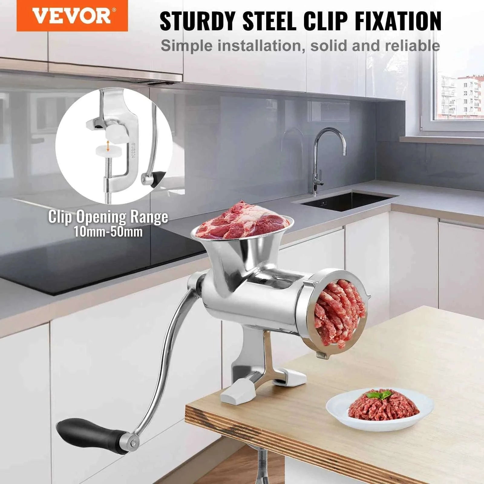 Manual Meat Grinder with Steel Table Clamp-Germany