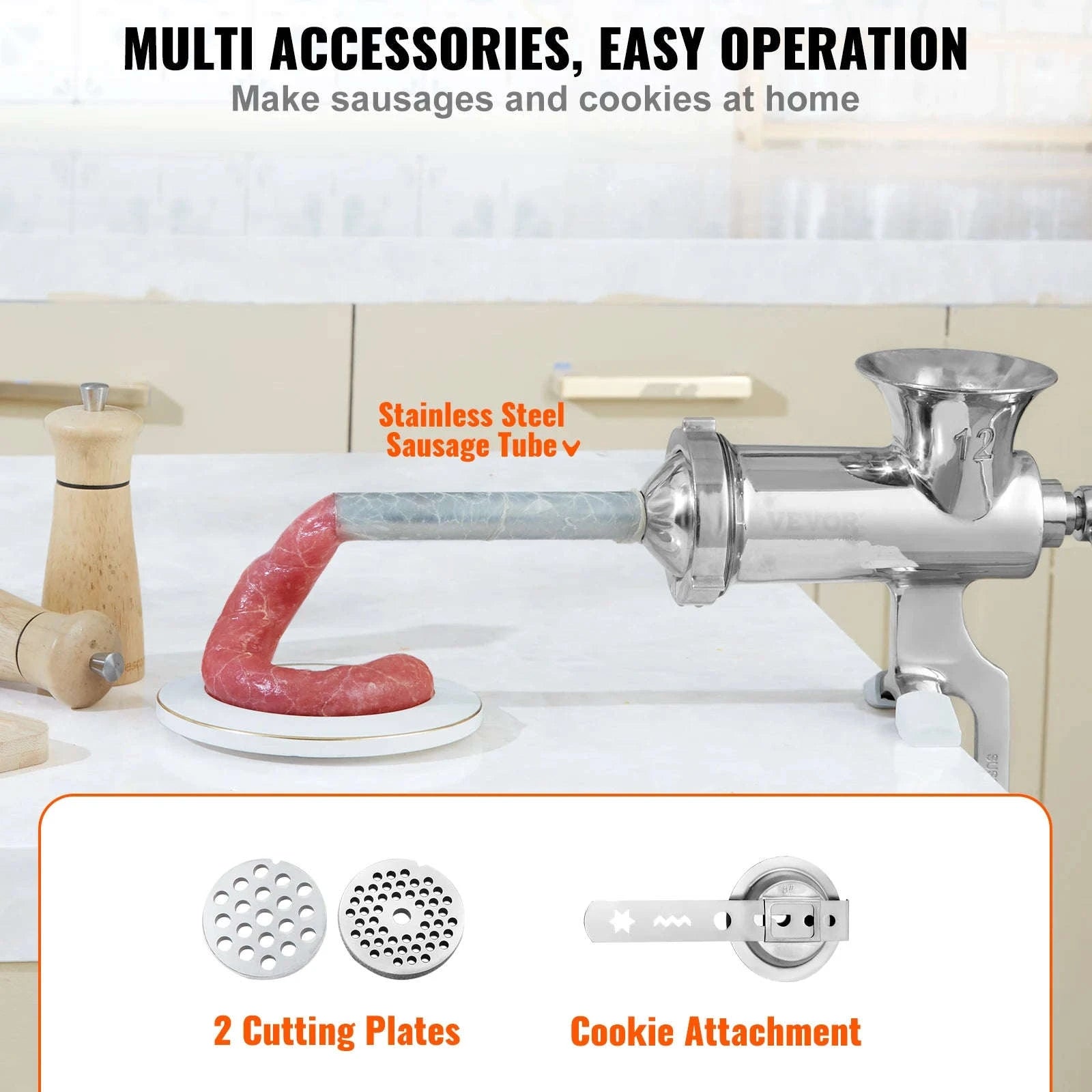 Manual Meat Grinder with Steel Table Clamp-Germany