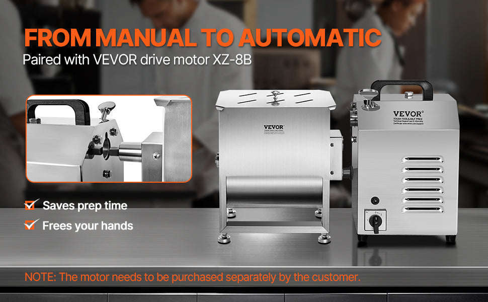 Manual Meat Mixer with Lid, Handle and Gear Reducer-10L / Germany