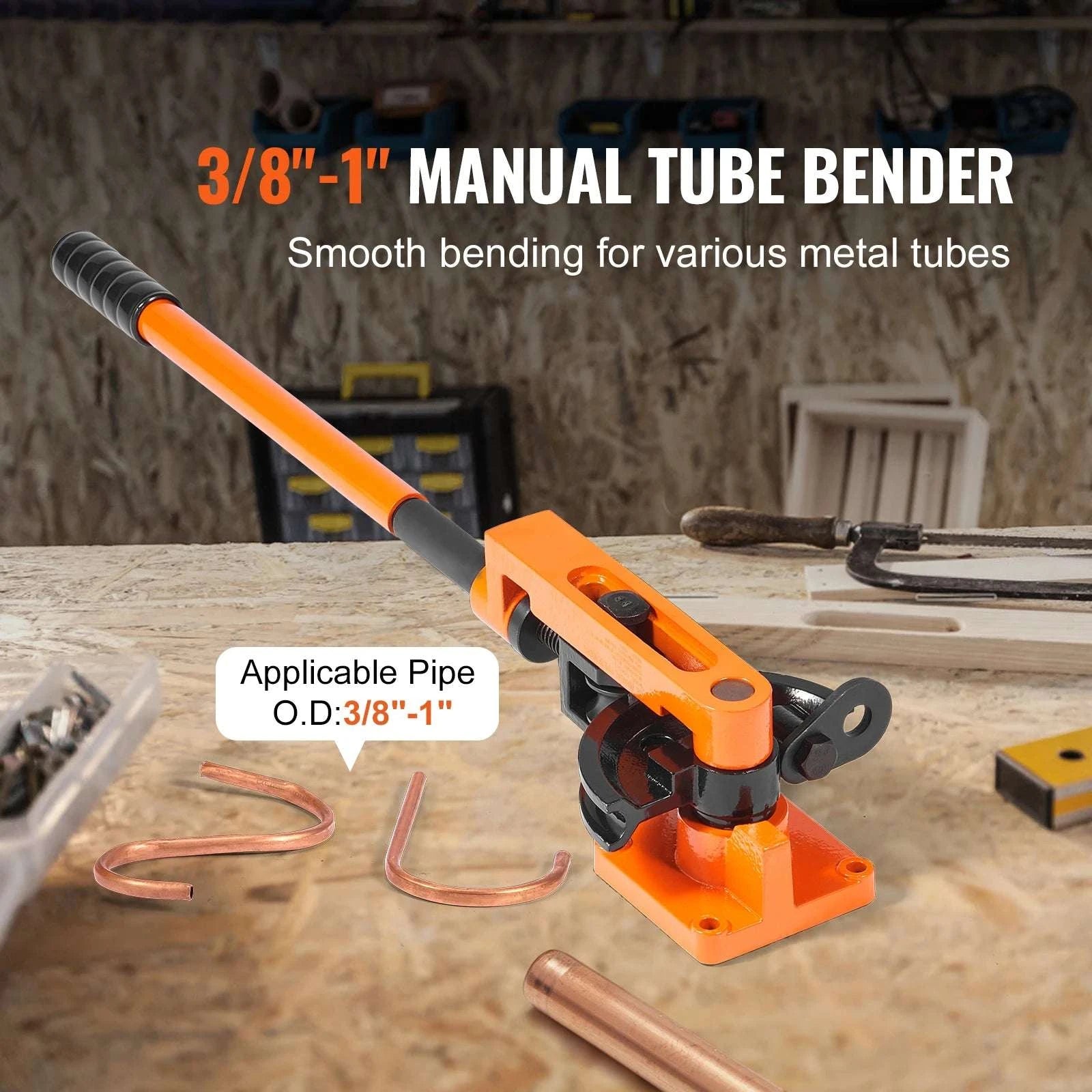 Manual Pipe Bender Tool with 7 Dies for 3/8"–1" Metal Tubing-United States