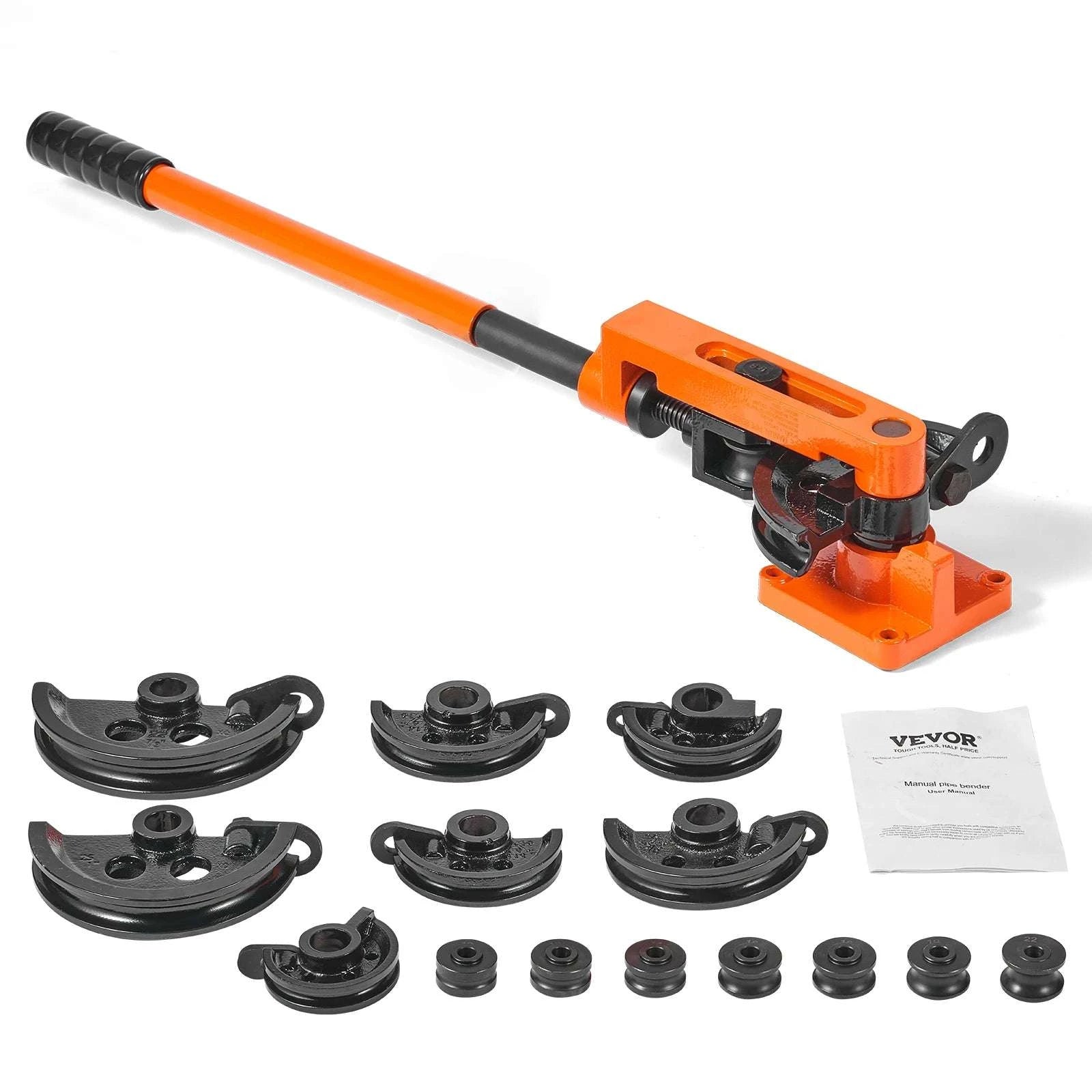 Manual Pipe Bender Tool with 7 Dies for 3/8"–1" Metal Tubing-United States