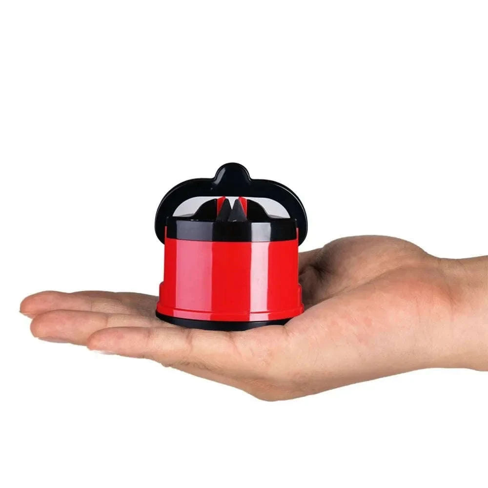 Manual Suction Knife Sharpener for Easy, Safe Blade Sharpening-Red / M