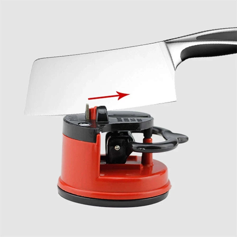 Manual Suction Knife Sharpener for Easy, Safe Blade Sharpening-Red / M