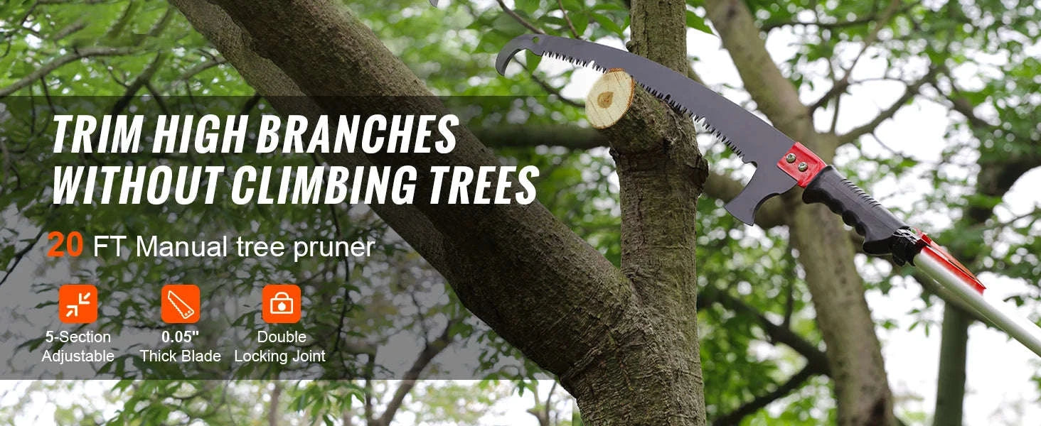 Manual Telescopic Pole Saw Tree Pruner-6m Double Hooks / Germany