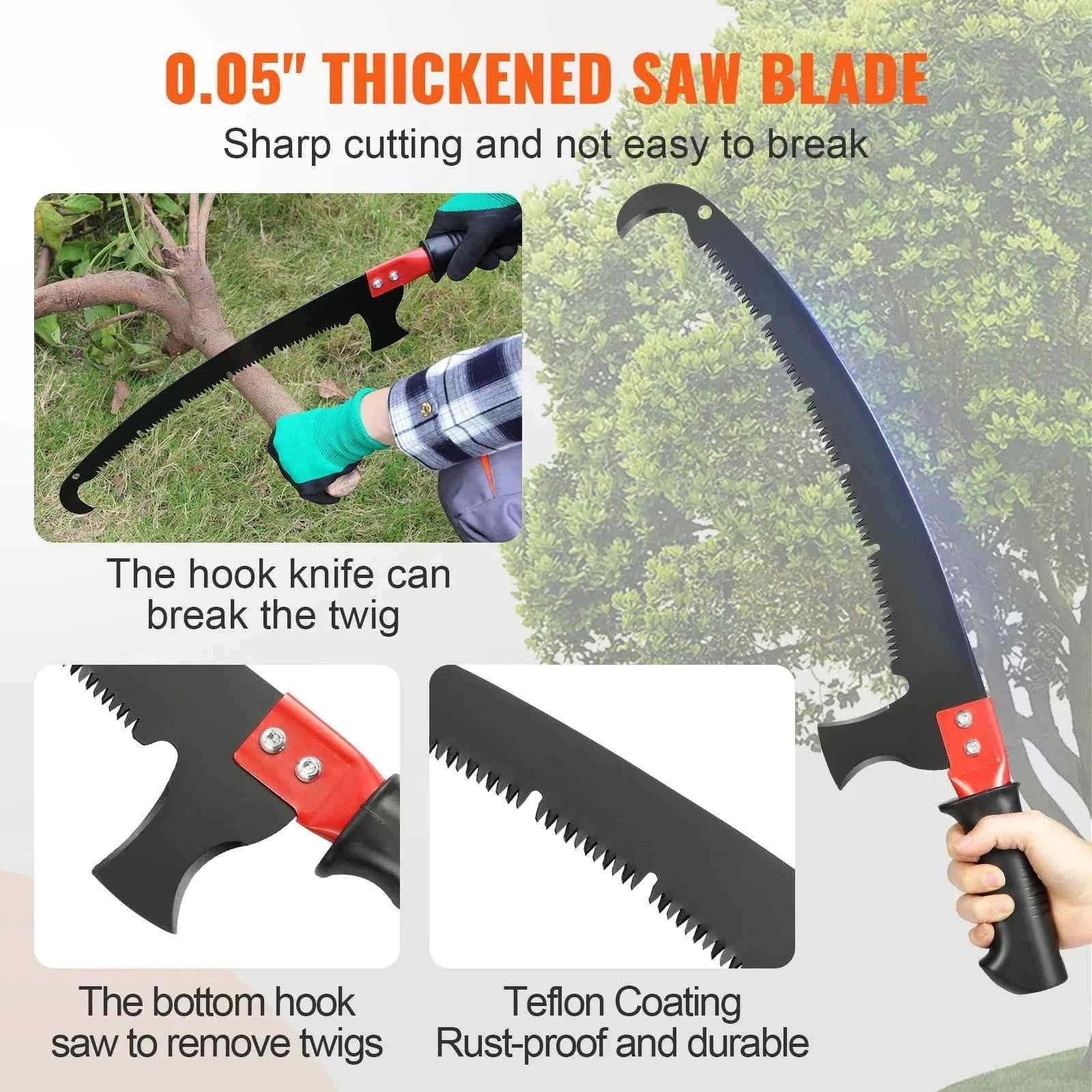Manual Telescopic Pole Saw Tree Pruner-6m Double Hooks / Germany