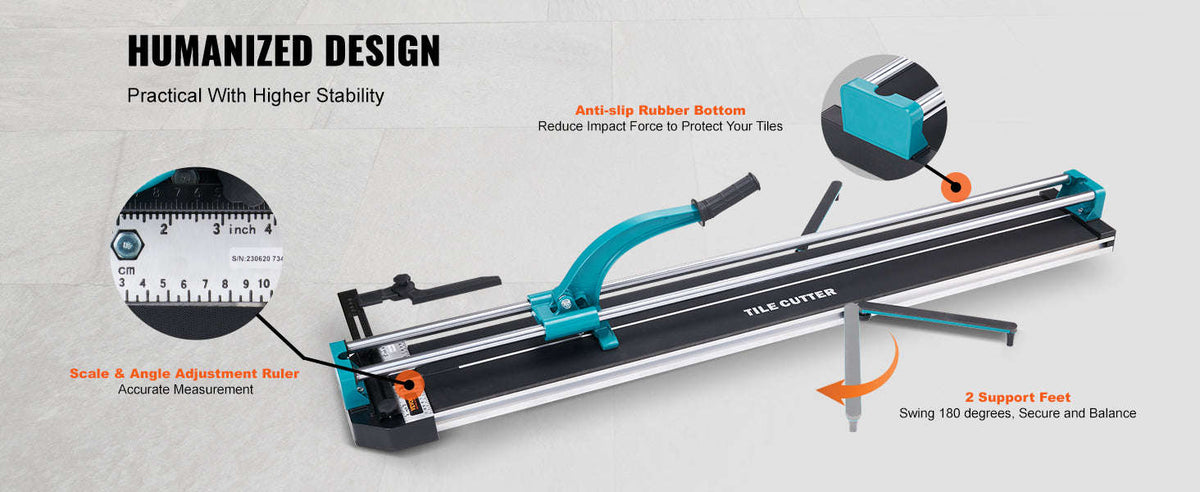 Manual Tile Cutter for Porcelain and Ceramic Tiles with Tungsten Carbide Cutting Wheel and Infrared Positioning-1.2mDoubleRails / Poland
