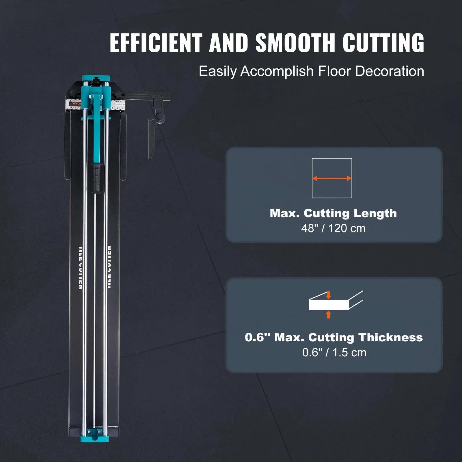 Manual Tile Cutter with Laser Guide & Support Feet for Precise Cuts-31inch / United States