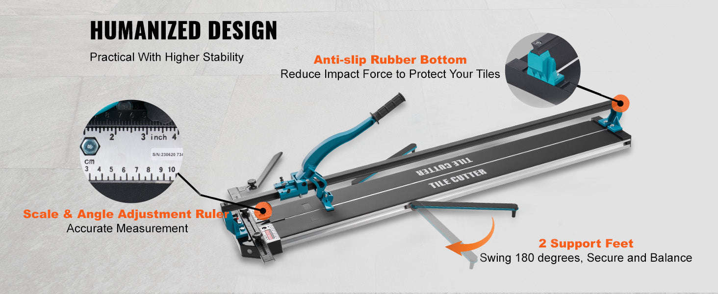 Manual Tile Cutter with Laser Positioning and Support Feet-france