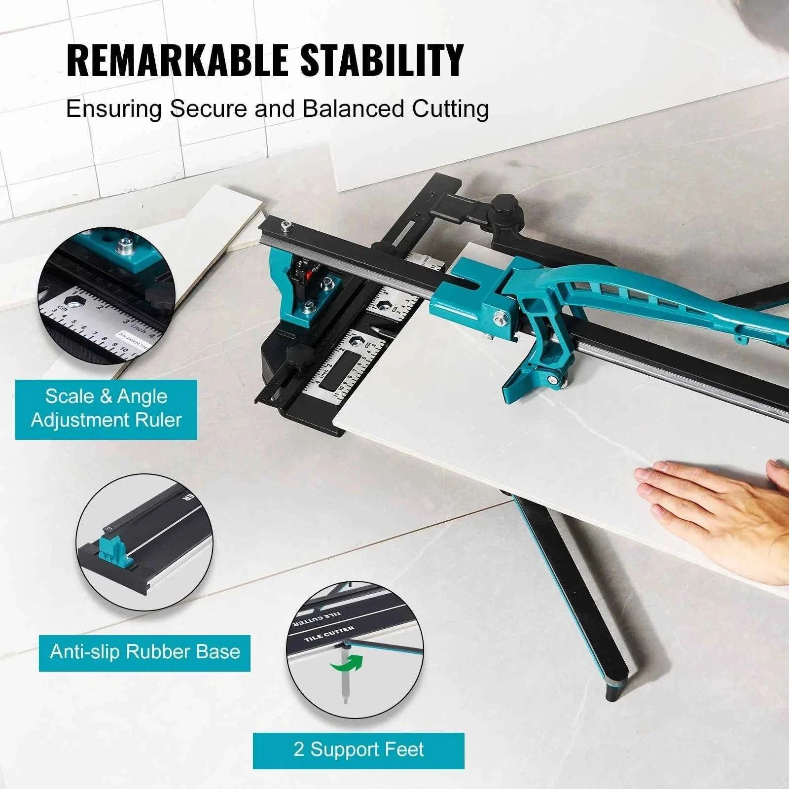 Manual Tile Cutter with Laser Positioning and Support Feet-france