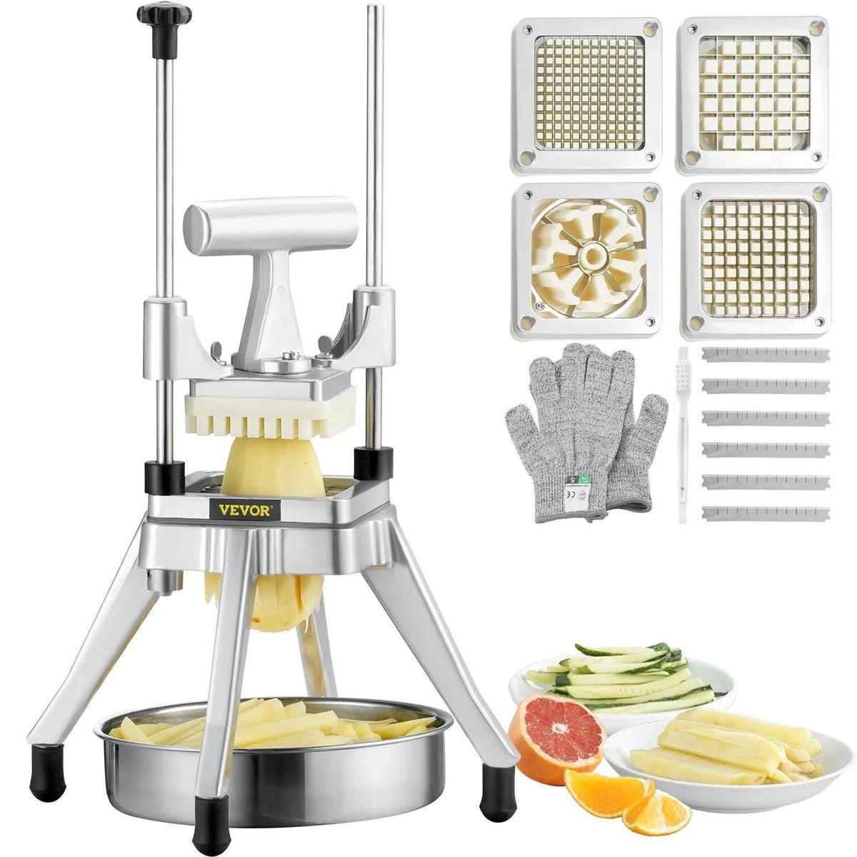 Manual Vegetable Chopper with 4 Blades and Stable Base-United States