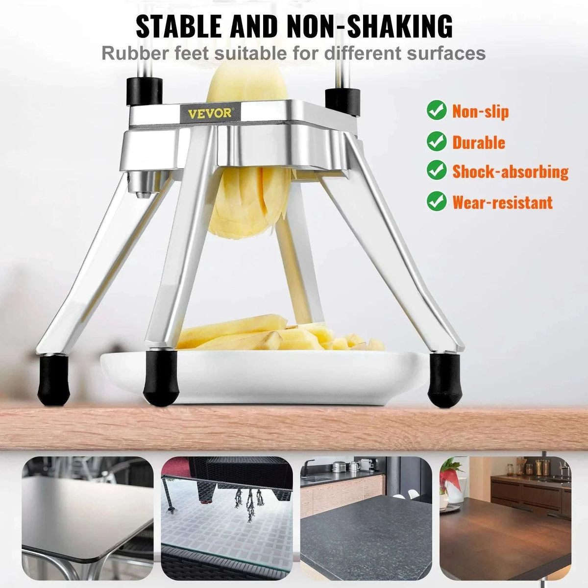 Manual Vegetable Chopper with 4 Blades and Stable Base-United States