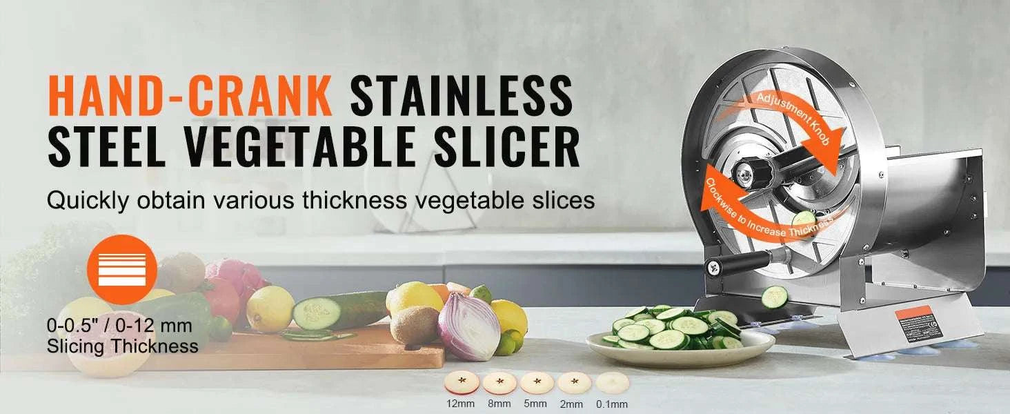 Manual Vegetable Slicer with Adjustable Thickness 0–12mm-horizontal / United States