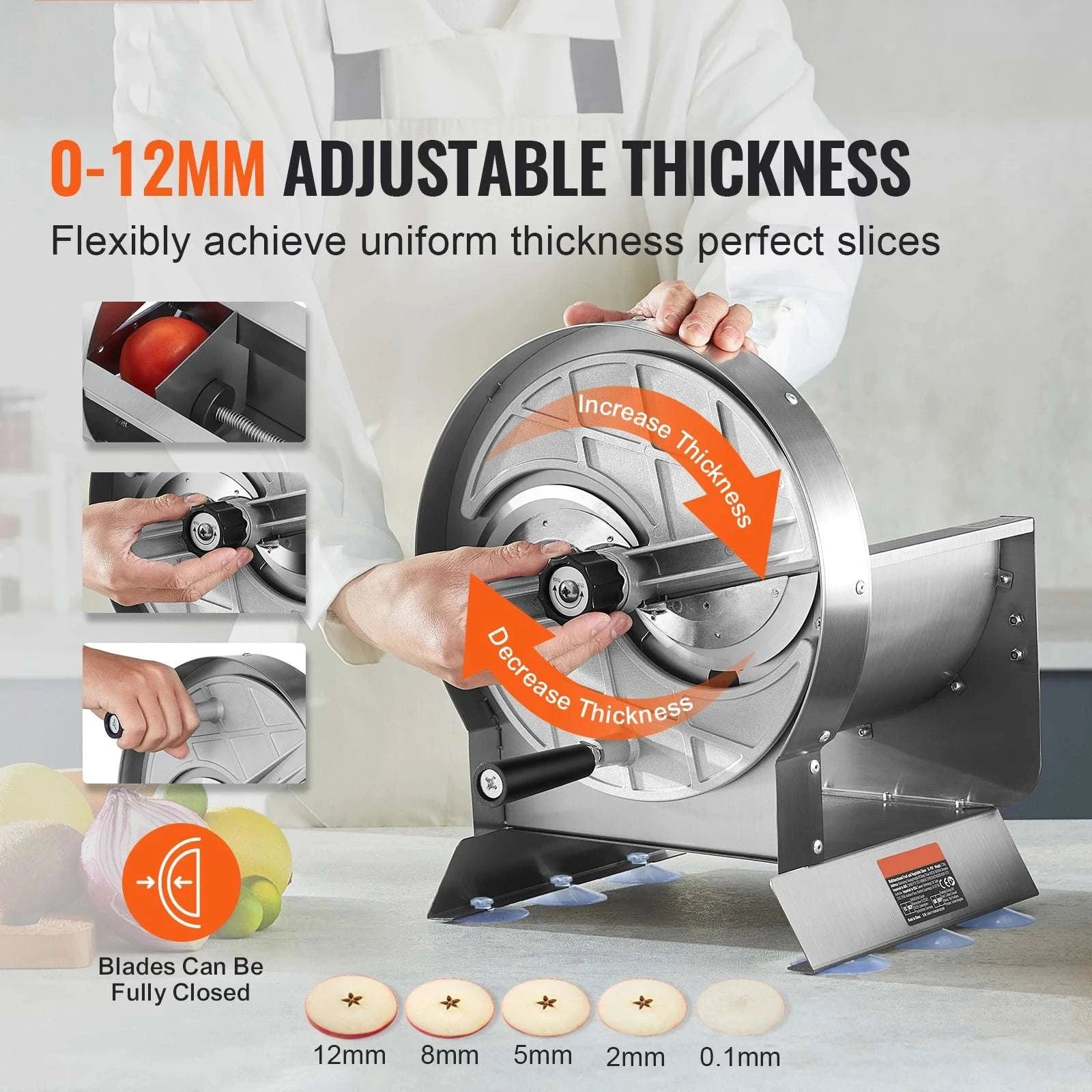 Manual Vegetable Slicer with Adjustable Thickness 0–12mm-horizontal / United States