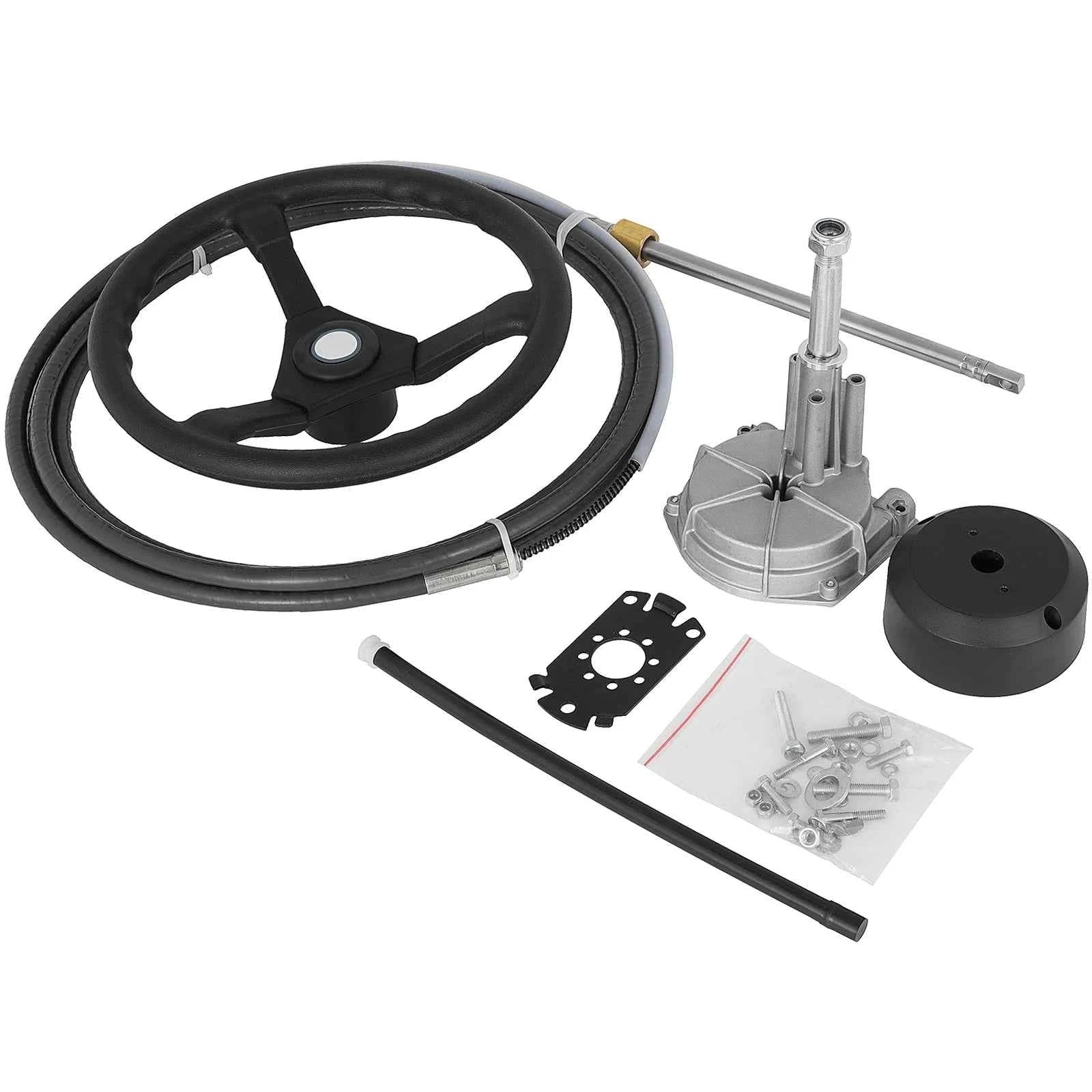 Marine Steering System Rotary Wheel with 12 ft Cable-12 FT Cable / United States