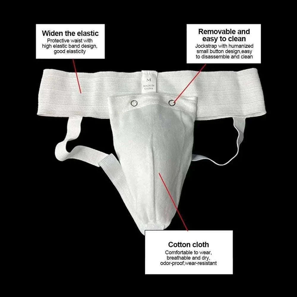 Martial Arts Groin Guard Protective Cup for Training-White-1Pc / XS / China Mainland