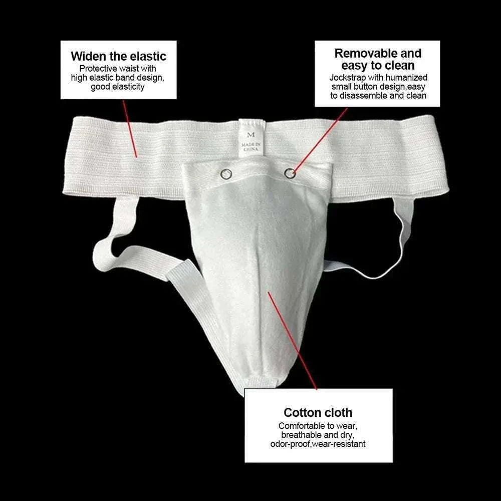 Martial Arts Groin Guard Protective Cup for Training-White-1Pc / XS / China Mainland