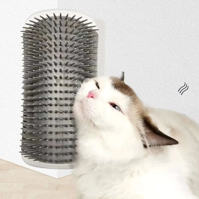 Massage Cat Corner Brush for Easy Self-Grooming-GRAY
