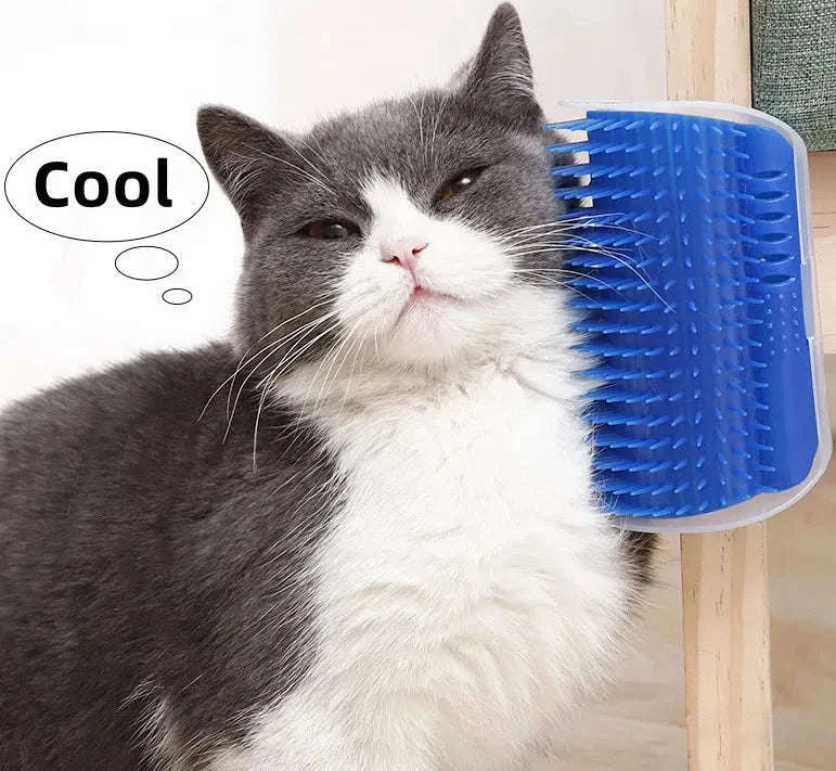 Massage Cat Corner Brush for Easy Self-Grooming-GRAY