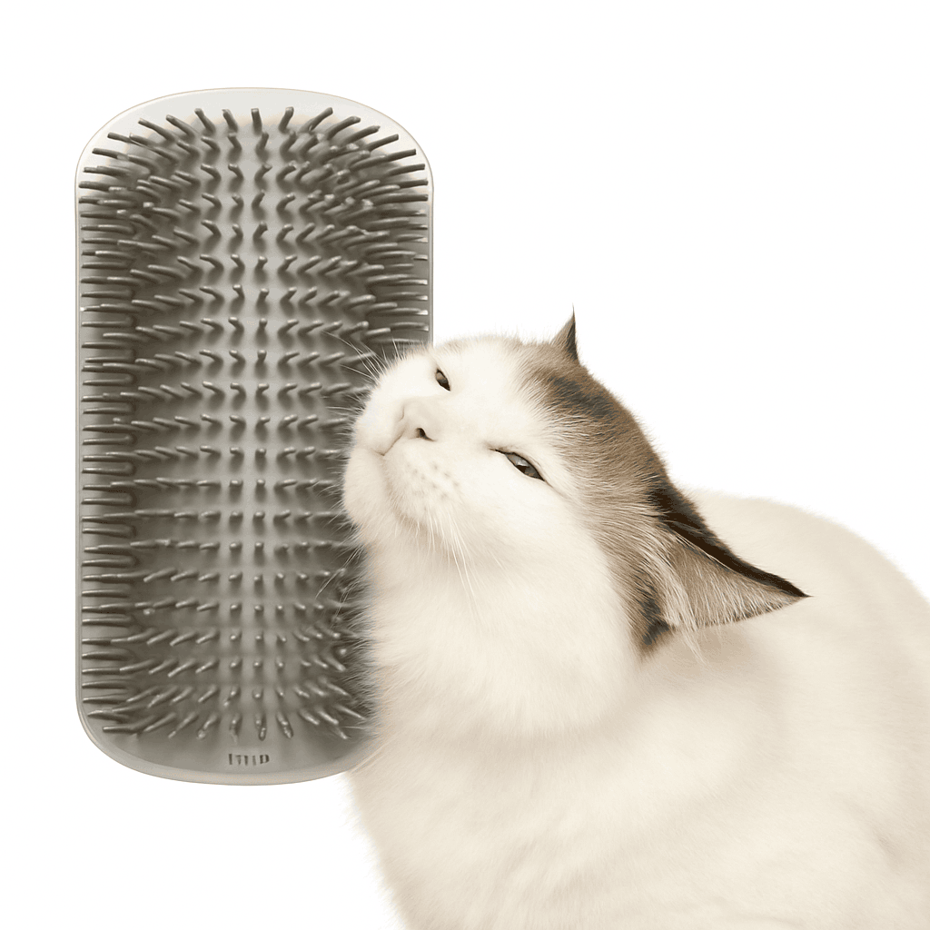 Massage Cat Corner Brush for Self-Grooming and Shedding Control-GRAY