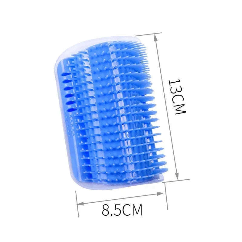 Massage Cat Corner Brush for Self-Grooming and Shedding Control-GRAY