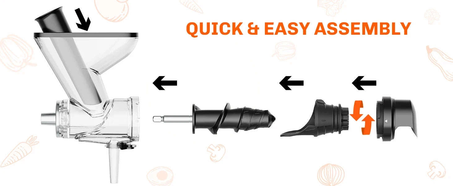 Masticating Juicer Attachment for KitchenAid Stand Mixer-Black / United States