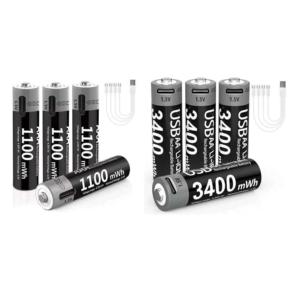 MATOV USB Rechargeable AA & AAA Li-ion Batteries-USB AA 3400mWh 2PC / 1.5V