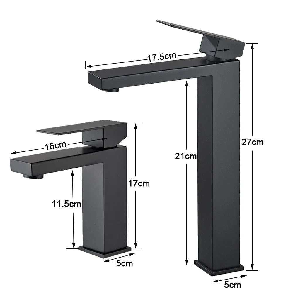 Matte Black Bathroom Basin Faucet with Gold Accents-Brush Nickel Short / brazil