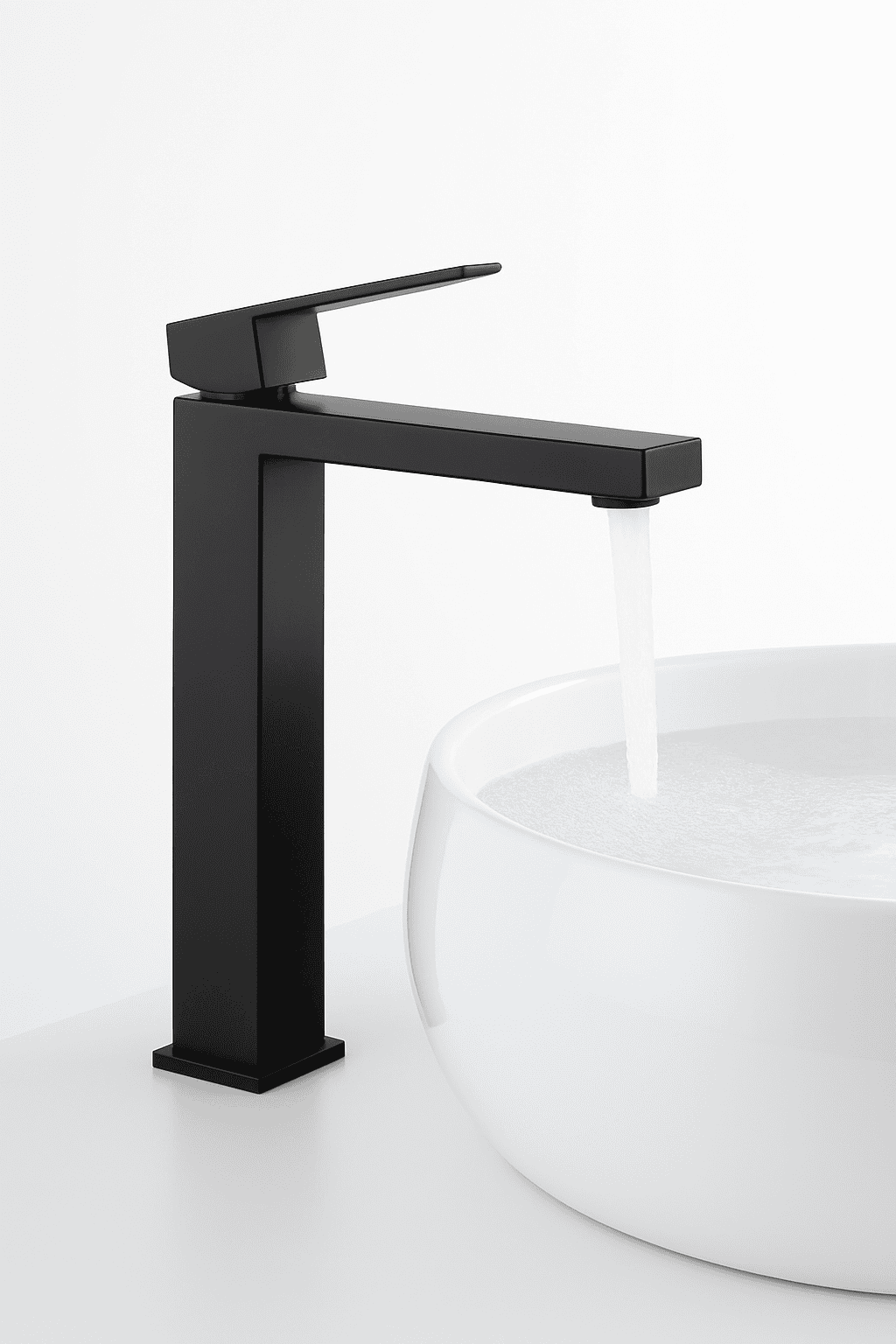 Matte Black Bathroom Faucet with Gold Accents-Brush Nickel Short / China Mainland