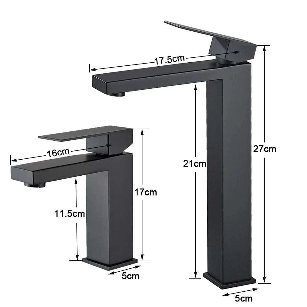 Matte Black Bathroom Faucet with Gold Accents for Modern Sink Spaces-Brush Nickel Short / China Mainland