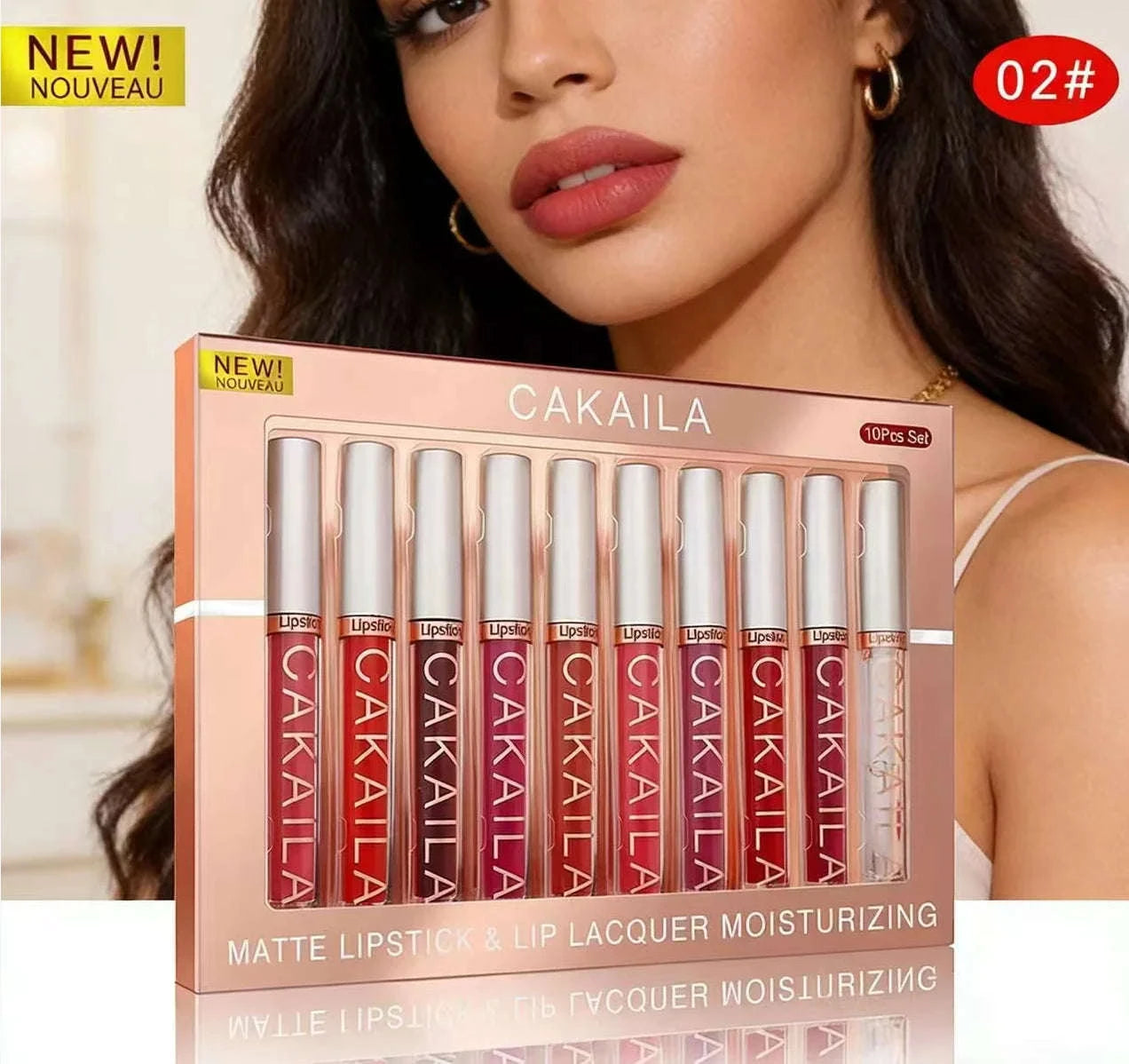 Matte Liquid Lipstick Set – 10pc Waterproof Velvet Lip Colors-02 / United States