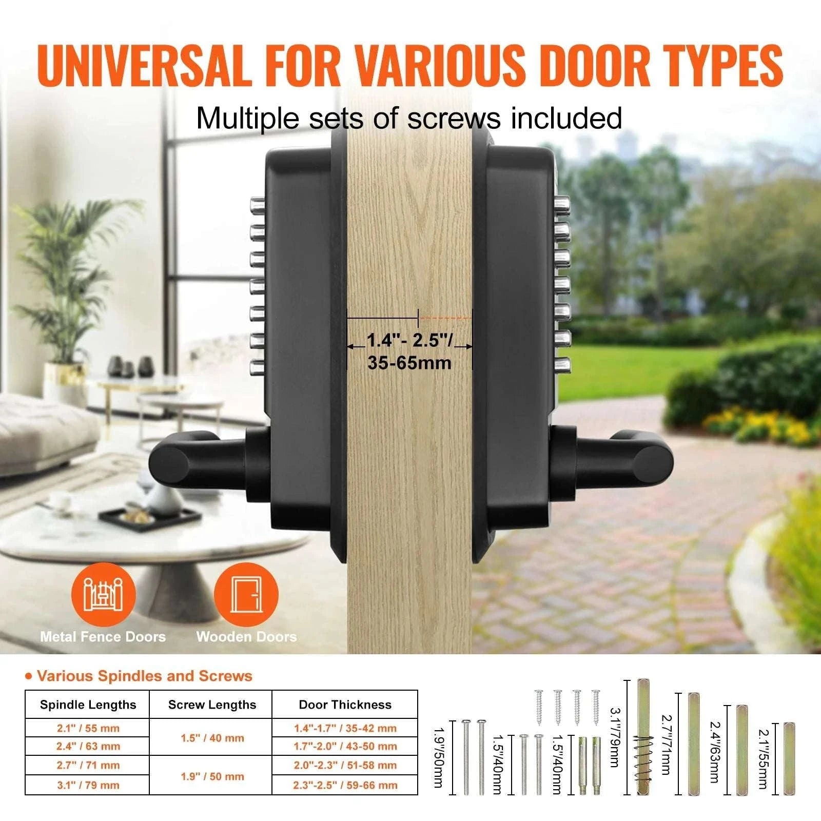 Mechanical Keyless Door Lock with 14-Digit Keypad, Auto-Locking-Single-Sided Lock / CZECH REPUBLIC