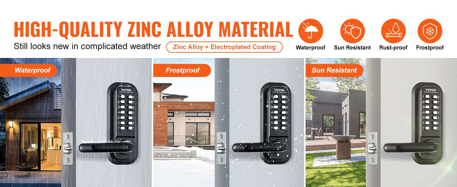 Mechanical Keyless Entry Door Lock with 14-Digit Keypad-Double-Sided Lock / CZECH REPUBLIC