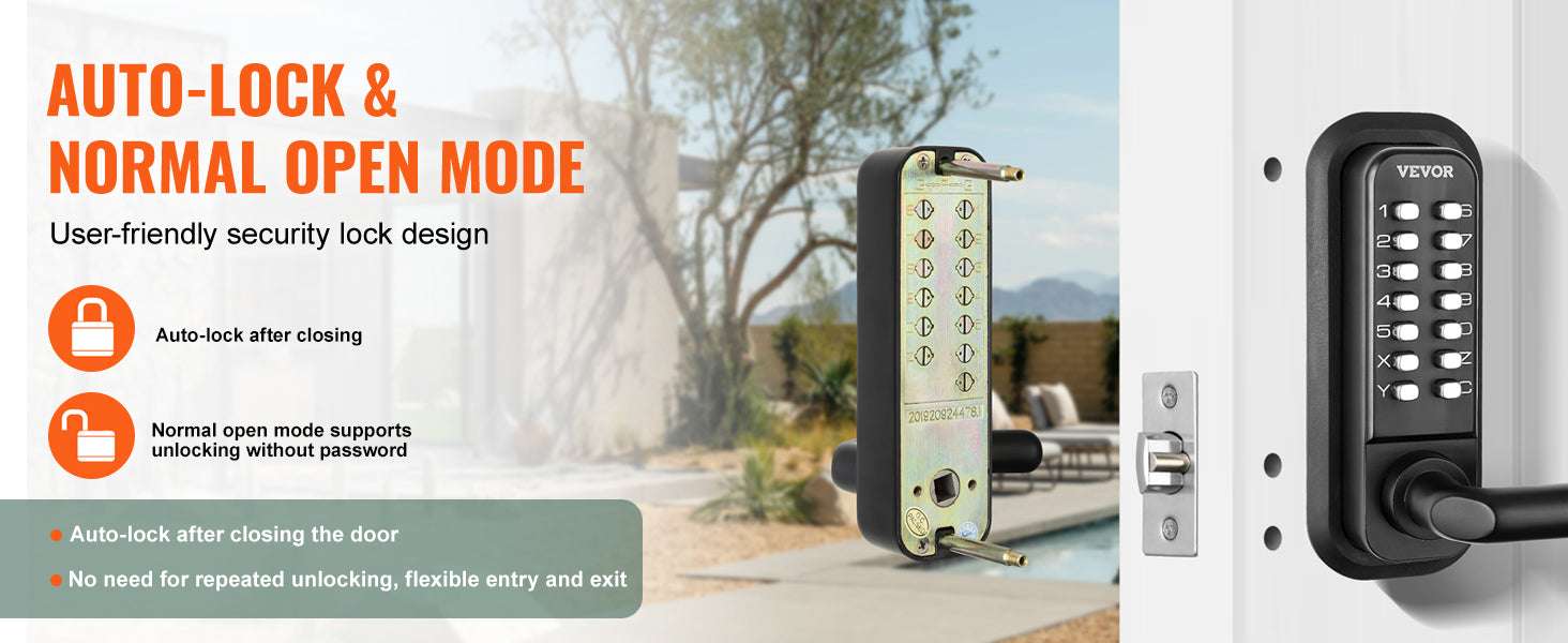 Mechanical Keyless Entry Door Lock with 14-Digit Keypad-Double-Sided Lock / CZECH REPUBLIC