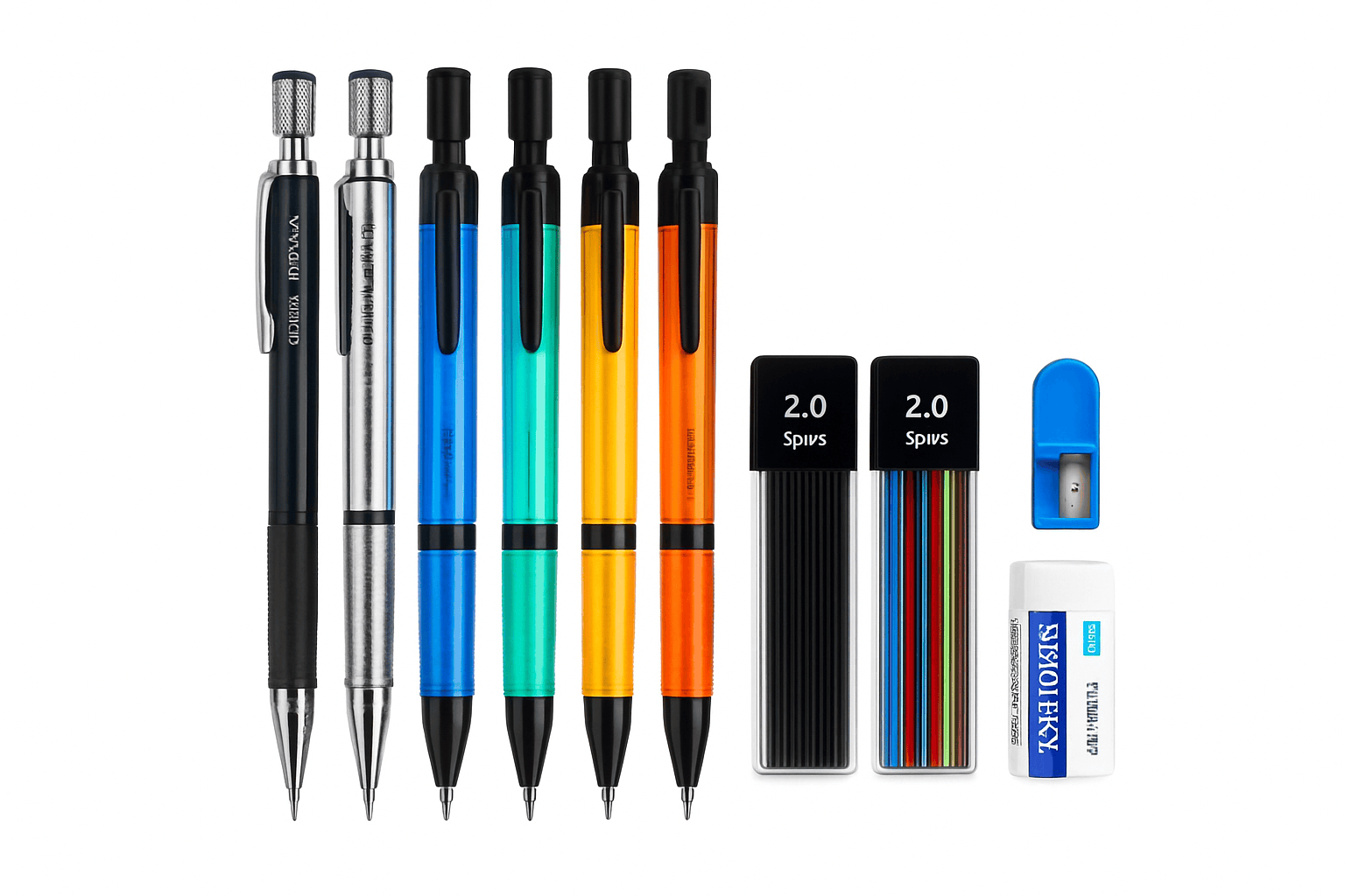Mechanical Pencil Set 2.0mm with 2B Lead Refills-3pcs pens set B